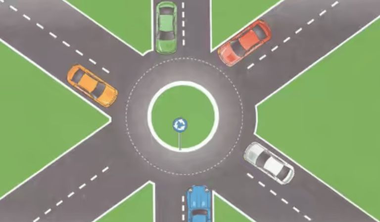 اتجاه مداري مول ليمن يدوز : تدوز السيارة الصفراء خاوي ليمن ديالها يخوى ليمن السيارة الخضراء تدوز ثم السيارة الحمراء ثم البيضاء عاد السيارة الزرقاء هي االخيرة